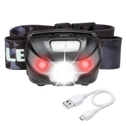 LE LED Headlamp Flashlight Rechargeable Headlights, USB Cable Included Red Light 5 Modes Running Jogging Hiking