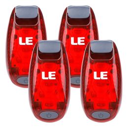 Water Resistant IPX4 LED Warning Light, 3 Modes Safety Light, Bike Tail Lights, Batteries Included, Pack of 4 Units