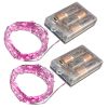 Mini String Lights w/Timer- Pink 2-50ct