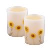 Flickering LED Candles - Dried Flowers