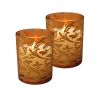 Flickering LED Candles - Jaquard Glass