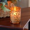 Flickering LED Candles - Jaquard Glass