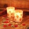 Flickering LED Candles - Gold Stars 2ct