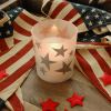 Flickering LED Candles - Silver Stars 2ct