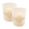 Flickering LED Candles - Gold Gratitude 2ct