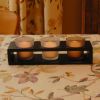 Wooden/Glass - Trio Candle Tray 1ct