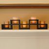Wooden/Glass - Wooden Candle Centerpiece 1ct