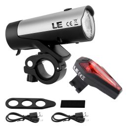 Rechargeable Waterproof Front and Rear Lights for Bikes, Easy Install/Quick Release Cycling Headlight and Taillight