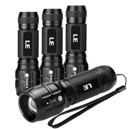Battery Powered LED Zoomable Focus Mini Tactical Flashlight Torch with 3 Modes- Brightness Adjustable Small Pocket Flashlights